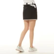 【Lynx Golf】korea女款韓國進口商品不規則剪裁造型配布設計休閒短裙(黑色)