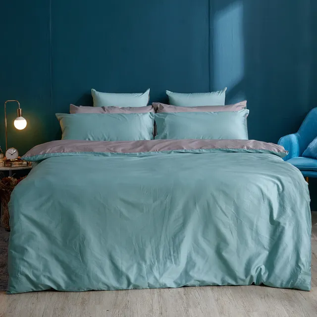 【戀家小舖】60支100%精梳棉枕套床包三件組-雙人(極致淺綠)