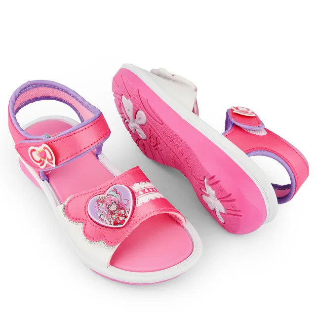 【童鞋城堡】鞋童 中大童 正版光之美少女 LED電燈涼鞋(DP4101-粉)