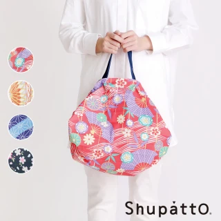 【SHUPATTO】燈籠型和風秒收環保啪啪包-中(多色/環保袋/啪啪包/素色)