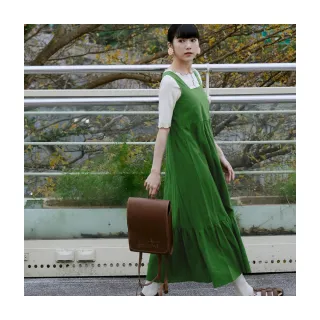 【OB 嚴選】純棉方領荷葉抽皺背心洋裝 《KG1548》