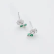 【ZANZAN 冉冉】抗敏銀針-綠鑽花朵造型耳環(925銀針)