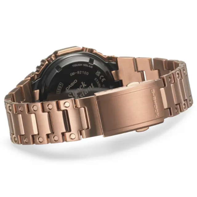 【CASIO 卡西歐】G-SHOCK 藍牙 太陽能電力 古銅金 全金屬 八角形錶殼 GM-B2100GD-5A_44.4mm