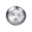 【PUSH!】廚房餐廳用品304不銹鋼盤子水果沙拉盤圓形雙層深盤西餐牛排餐盤菜盤(22CM沙拉盤 碗E182)