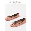【Lewis Walt】進口羊麂皮尖頭蝴蝶結純色平底單鞋女