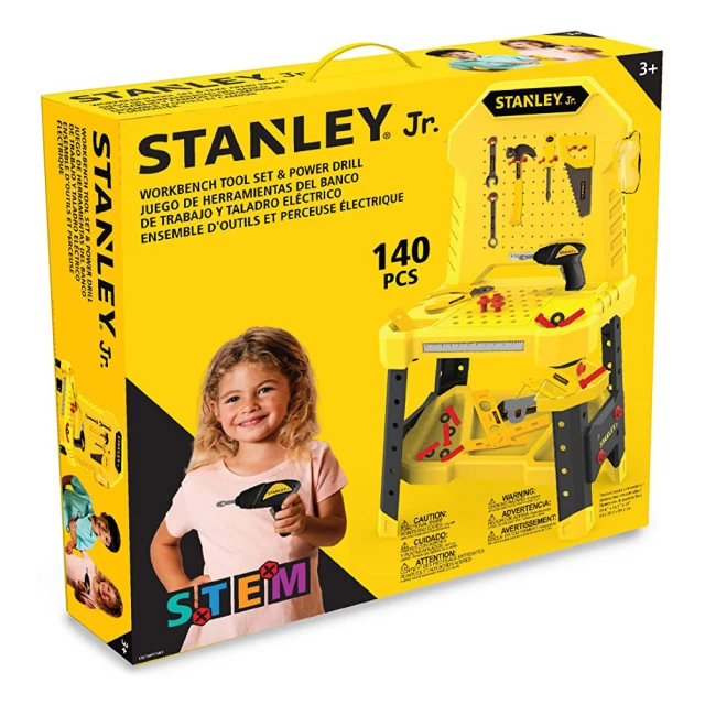 美國STANLEY Jr. 組裝工程車-大全套工具台套組(電動螺絲起子)