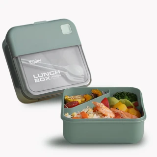 【加餐飯】日式可微波午餐盒便當盒-附餐具(分格 分隔餐盒 環保飯盒 保鮮盒 密封盒 學生 野餐 禮物)