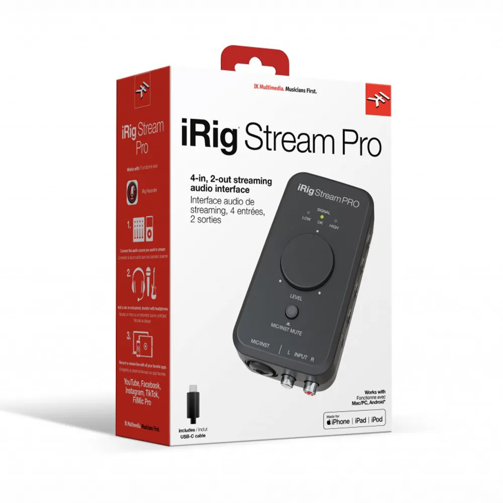 【IK Multimedia】iRig Stream Pro Stereo 雙聲道 錄音介面(原廠公司貨 商品保固有保障)