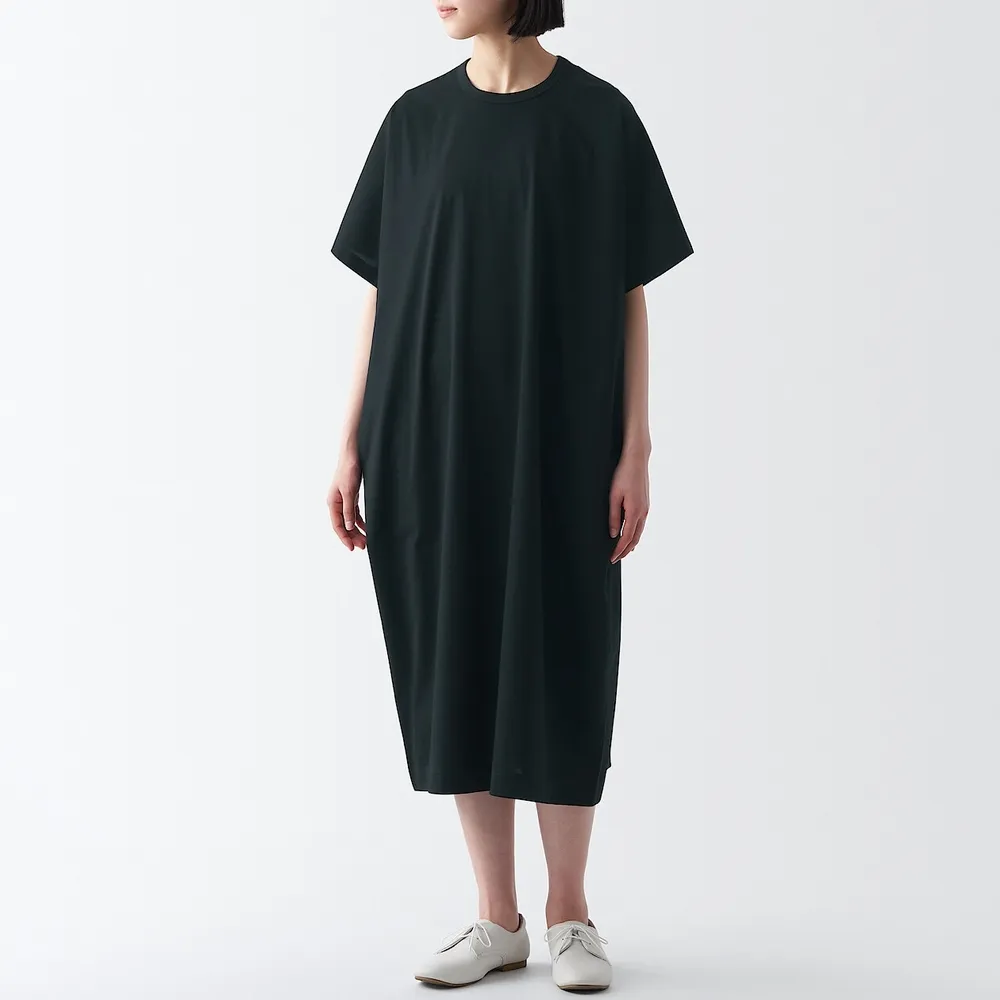 【MUJI 無印良品】女棉混涼感天竺洋裝(共2色)