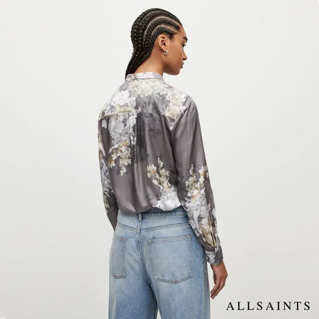 【ALLSAINTS】TONI VENETIA 真絲混紡花瓣印花綁帶襯衫 WH025Y(修身版型)