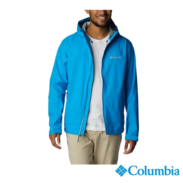 【Columbia 哥倫比亞 官方旗艦】男款-Omni-Tech防水快排外套-藍色(URE20230BL / 2023春夏)