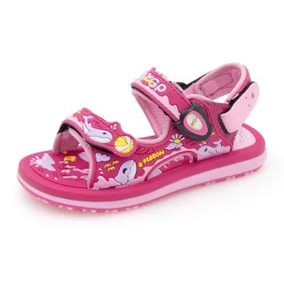 【G.P】樂悠遊鯨魚兒童磁扣兩用涼拖鞋G3811B-桃紅色(SIZE:24-30 共三色)