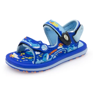【G.P】樂悠遊鯨魚兒童磁扣兩用涼拖鞋G3811B-藍色(SIZE:24-30 共三色)
