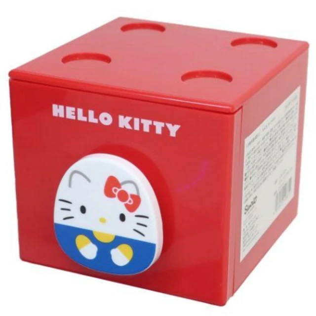 小禮堂 Hello Kitty 單抽積木收納盒 - 紅全身款(平輸品)