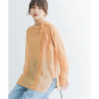 【URBAN RESEARCH】7折 蝴蝶結設計透膚襯衫 KBF(春季新品 百搭罩衫)
