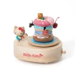 【小禮堂】Hello Kitty 木製旋轉擺動音樂鈴 - 甜甜圈款(平輸品)