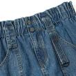 【OUWEY 歐薇】玩美造型大口袋高腰荷葉水洗牛仔裙(藍色；S-L；3232088214)
