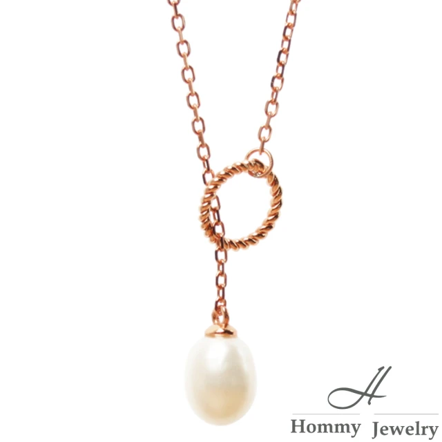 【幸福珠寶】天然珍珠項鍊 母親節活動 贈耳環(甜甜圈 Y字鍊珍珠項鍊)