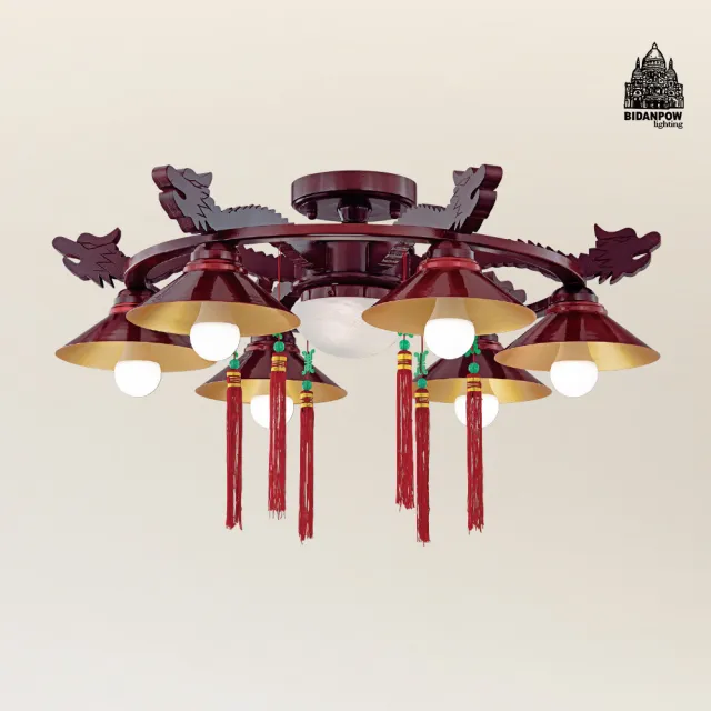 【必登堡】龍濤吸頂燈 B574163(和室燈/神明廳宮燈/古典/復古/藝術/LED/古代宮廷風)