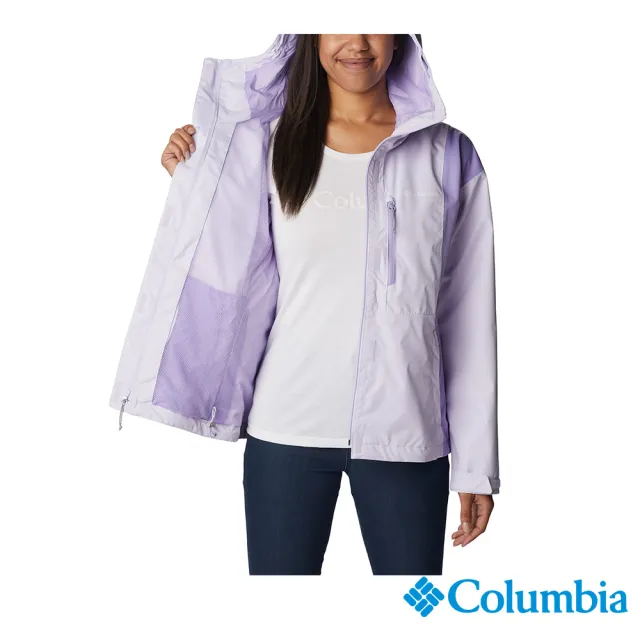 【Columbia 哥倫比亞 官方旗艦】女款-HikeboundOmni-Tech防水外套-紫色(UWR14300PL / 2023春夏)