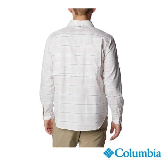 【Columbia 哥倫比亞 官方旗艦】男款-超防曬UPF50快排長袖襯衫-米白(UAM35990BG / 2023年春夏)