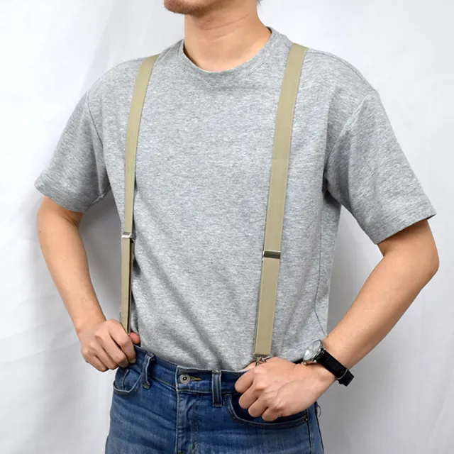 【men life】吊帶 極簡卡其休閒素款(吊帶)