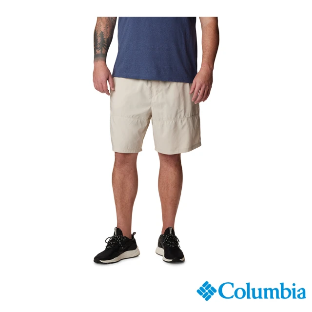 【Columbia 哥倫比亞 官方旗艦】男款-Coral Ridge™防曬UPF50快排短褲-卡其(UAE50800KI / 2023春夏)