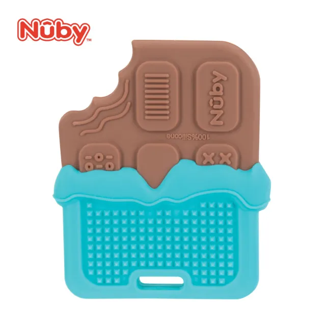 【Nuby】造型矽膠固齒器_巧克力餅乾_棒(2款可選)