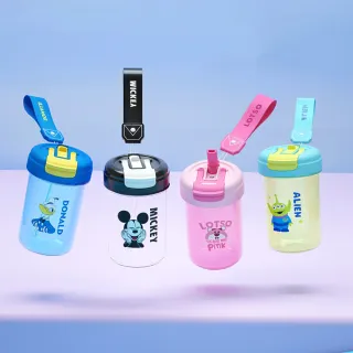 【Disney 迪士尼】Tritan材質可愛簡約提帶吸管直飲水壺水杯 - 500ml(六款可選)