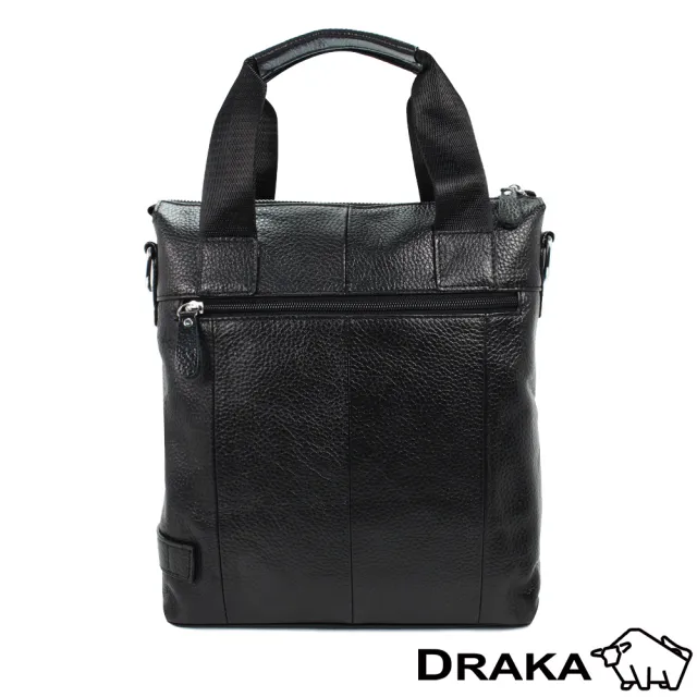 【DRAKA達卡】紳士皮帶扣-直式牛皮手提隨身斜背包(44DK8333634)