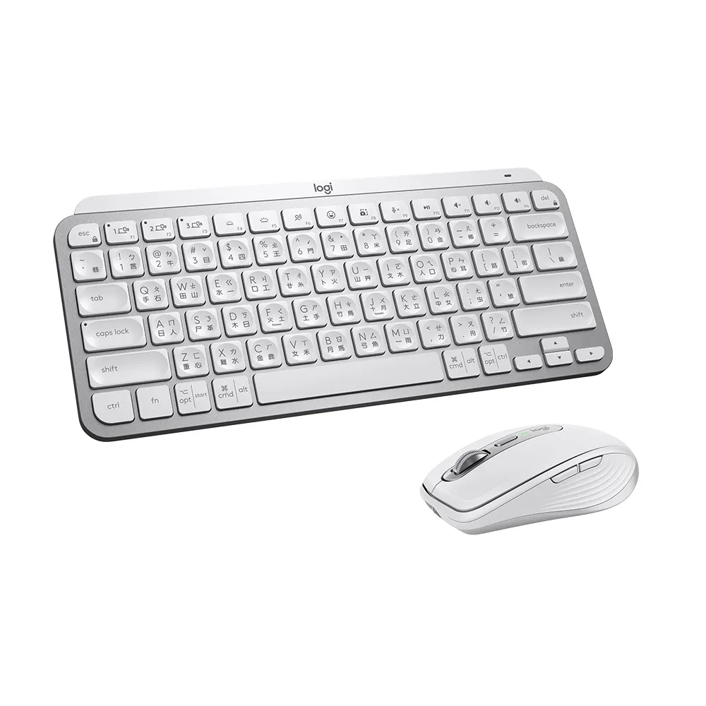 【Logitech 羅技】MX Keys Mini無線鍵盤 + MX Anywhere 3S無線行動滑鼠(珍珠白)