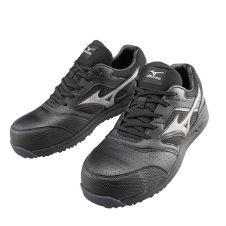 【MIZUNO 美津濃】防護鞋 追求徹底輕量化 塑鋼頭 鞋帶式 工作鞋 黑 F1GA213409