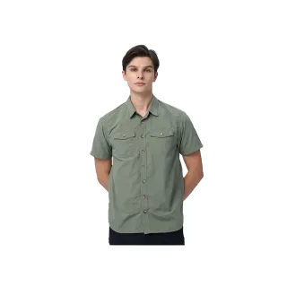 【Wildland 荒野】男3M透氣快乾抗UV短袖襯衫-鼠尾草綠-W1216-169(襯衫/男裝/上衣/休閒上衣)