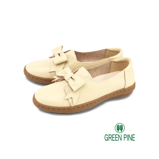 GREEN PINE 蝴蝶結休閒淑女平底鞋黃色(00322103)