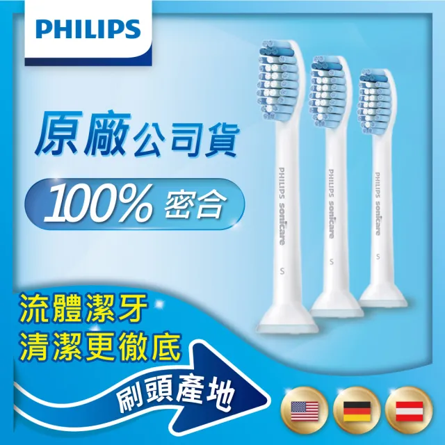 【Philips 飛利浦】Sonicare 敏感刷頭-標準型-3入組HX6053/63