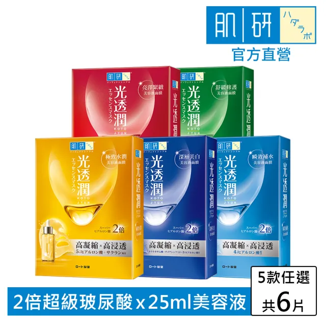 【肌研】光透潤面膜 6片(精華液 2倍超級玻尿酸)