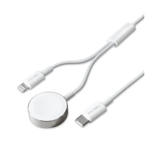 【POLYWELL】Apple Watch USB-C 磁吸PD快充線 二合一