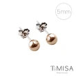 【TiMISA】極簡真我5mm 純鈦耳針一對(雙色可選)