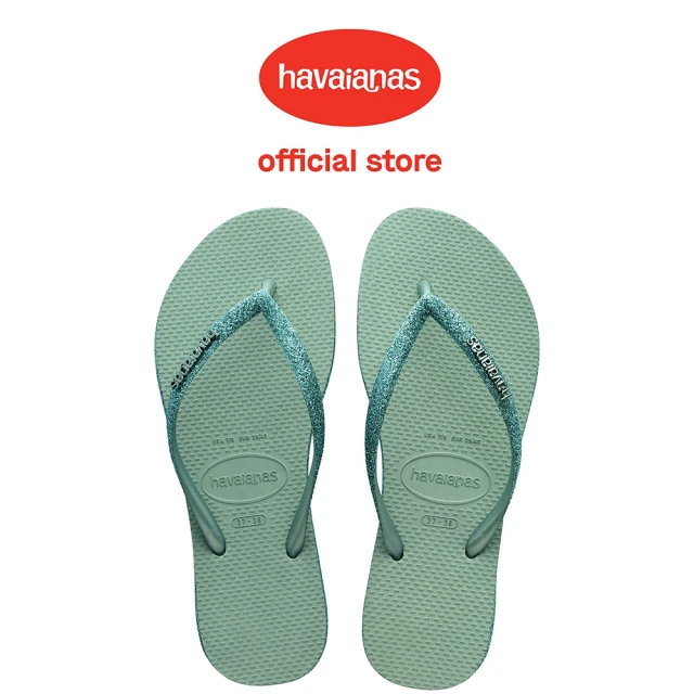 【havaianas 哈瓦仕】拖鞋 女鞋 夾腳拖 閃亮 Slim Sparkle II 綠 4146937-1809W(哈瓦士)