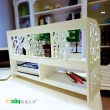 【Osun】DIY木塑板 歐式白色雕花經典巴洛克桌上型書架(生日禮物學生情人節CE178-BLK60)