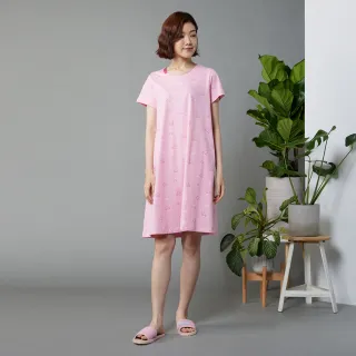 【YVONNE 以旺傢飾】網路限定｜河馬印花短袖洋裝(粉紅)