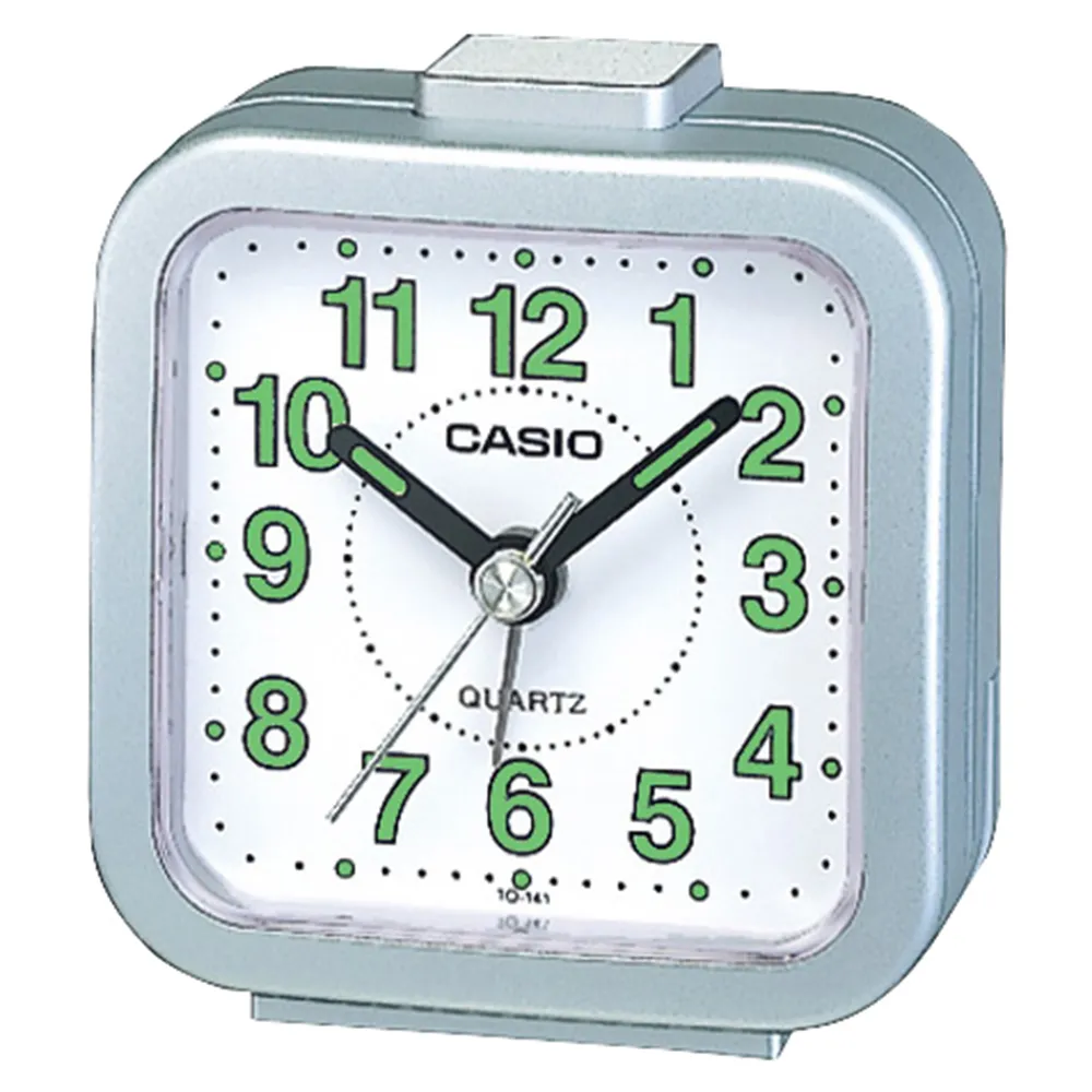【CASIO 卡西歐】復古造型鬧鐘-銀灰(TQ-141-8)