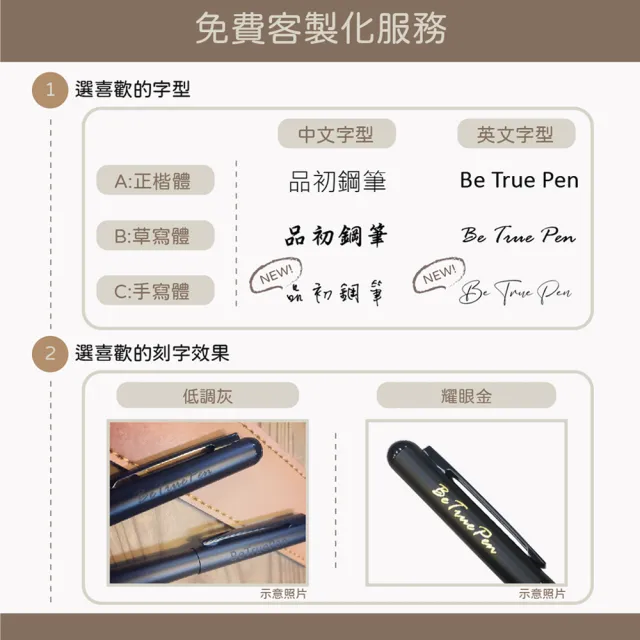 【Betrue】品初_朝朝木木鋼筆禮盒+霧光黑鋼筆+黑胡桃木名片盒(免費客製化刻字/禮盒/鋼筆刻字/交換禮物)