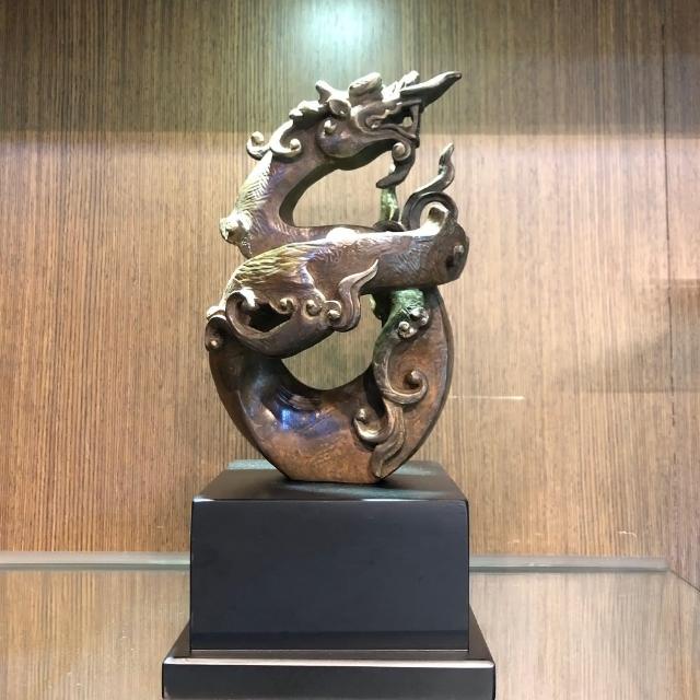【薪傳獎銅雕大師-蕭啟郎】祥龍獻瑞/12生肖 龍年大作(創藝工坊 十二生肖/龍年創作/龍如意/寫意風格)