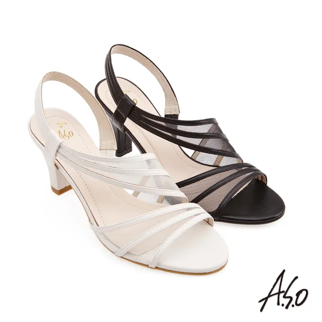 【A.S.O 阿瘦集團】時尚流行 健步美型時尚不對稱涼鞋(黑色)