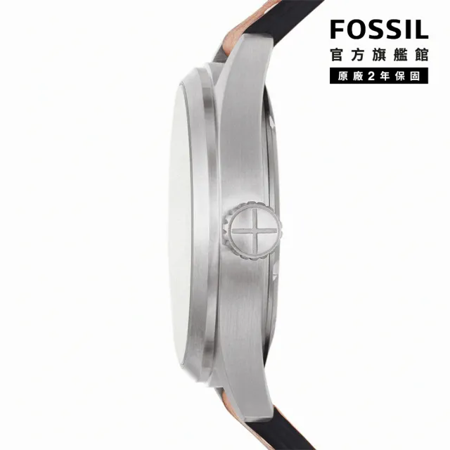 【FOSSIL 官方旗艦館】Defender 義式文青復古太陽能指針手錶 棕色真皮錶帶 40MM FS5975