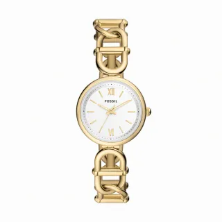 【FOSSIL 官方旗艦館】Carlie 時尚啞光金環手鍊式女錶 金色不鏽鋼錶帶 手錶 30MM ES5272