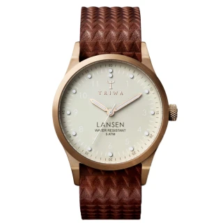 【TRIWA】LANSEN系列 北歐民俗風格時尚腕錶-玫瑰金X咖啡(LAST117-MG010214)