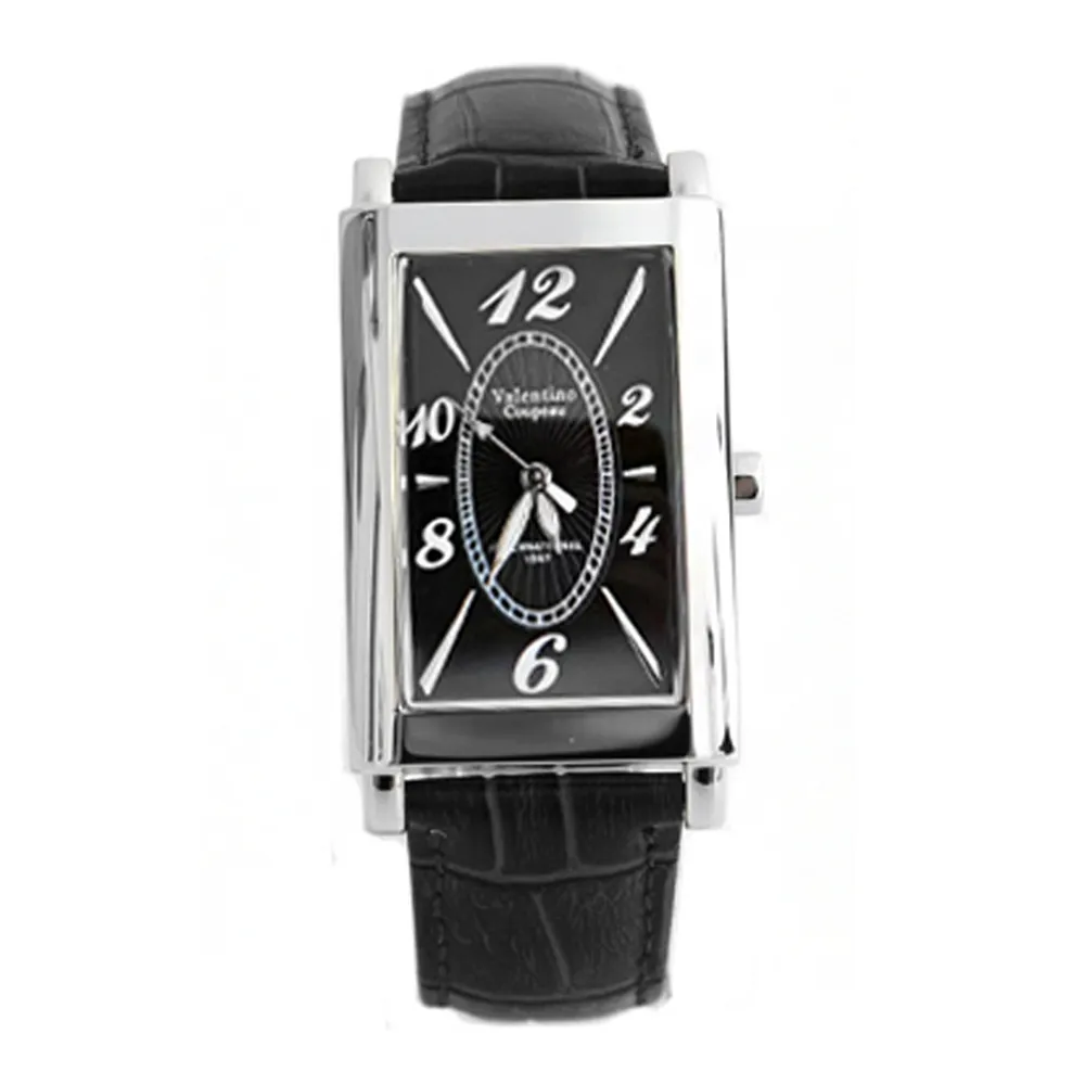 【范倫鐵諾․古柏】切割美學經典格紋皮革手錶腕錶對錶