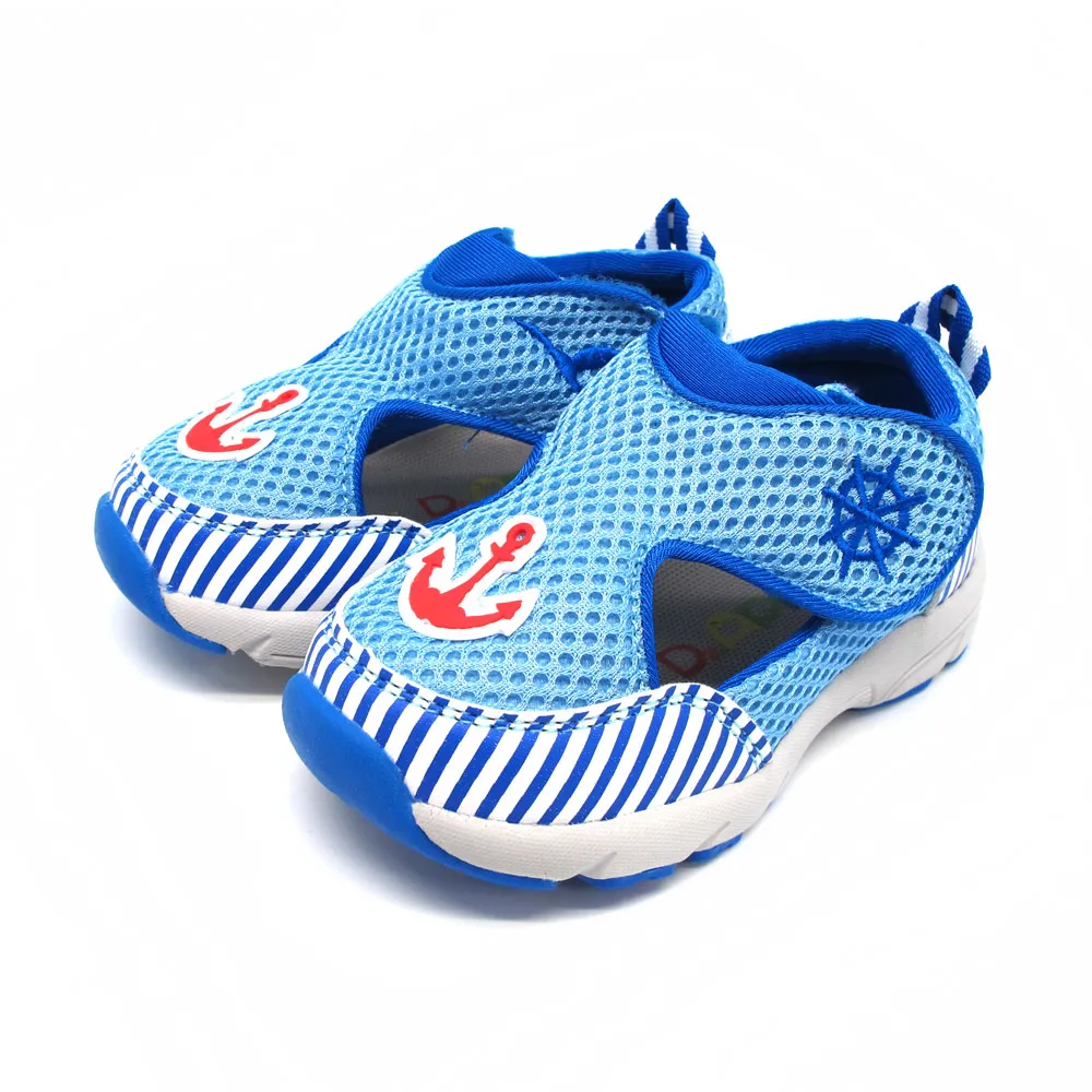 【Dr. Apple 機能童鞋】出清特賣x航海水手風透氣涼鞋(藍)